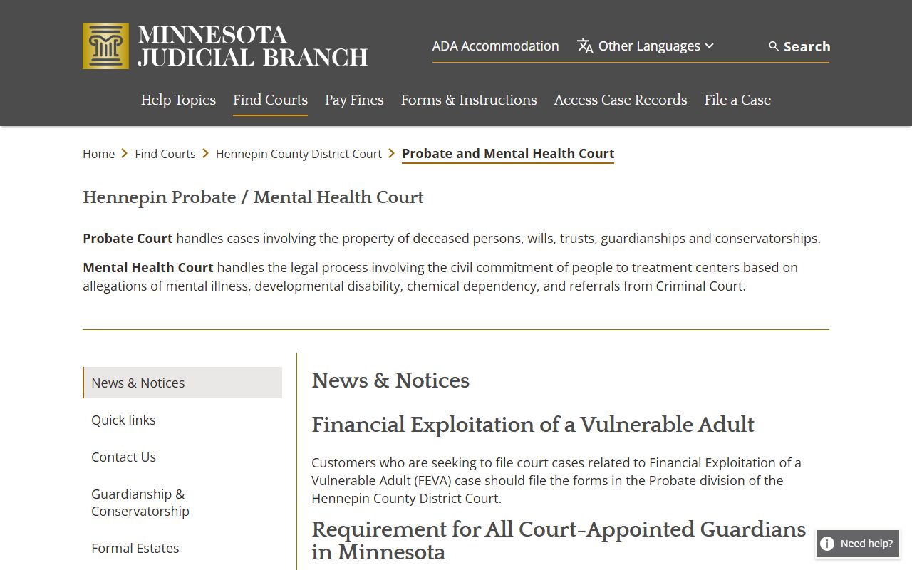 Hennepin County Probate Court - Minneapolis Probate Court Records