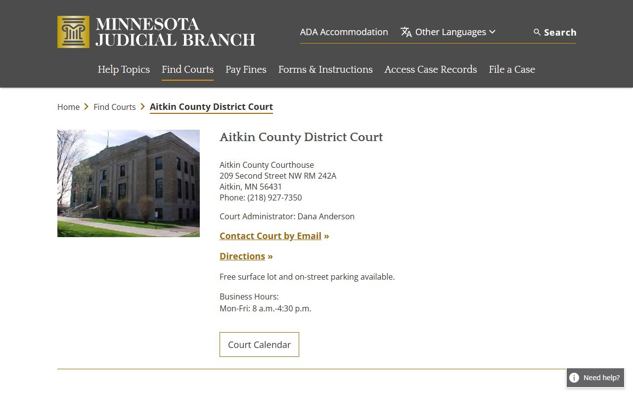 Aitkin County Probate Court Records - District Court website