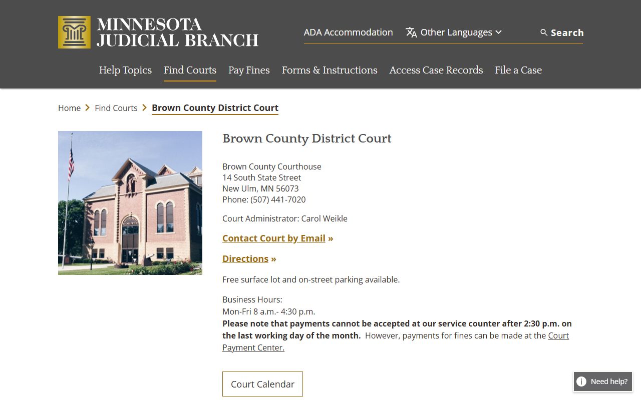 Brown County Probate Court Records - District Court website