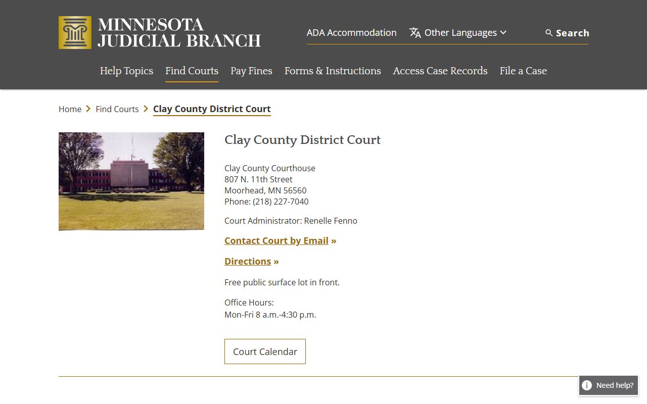 Clay County District Court probate records information