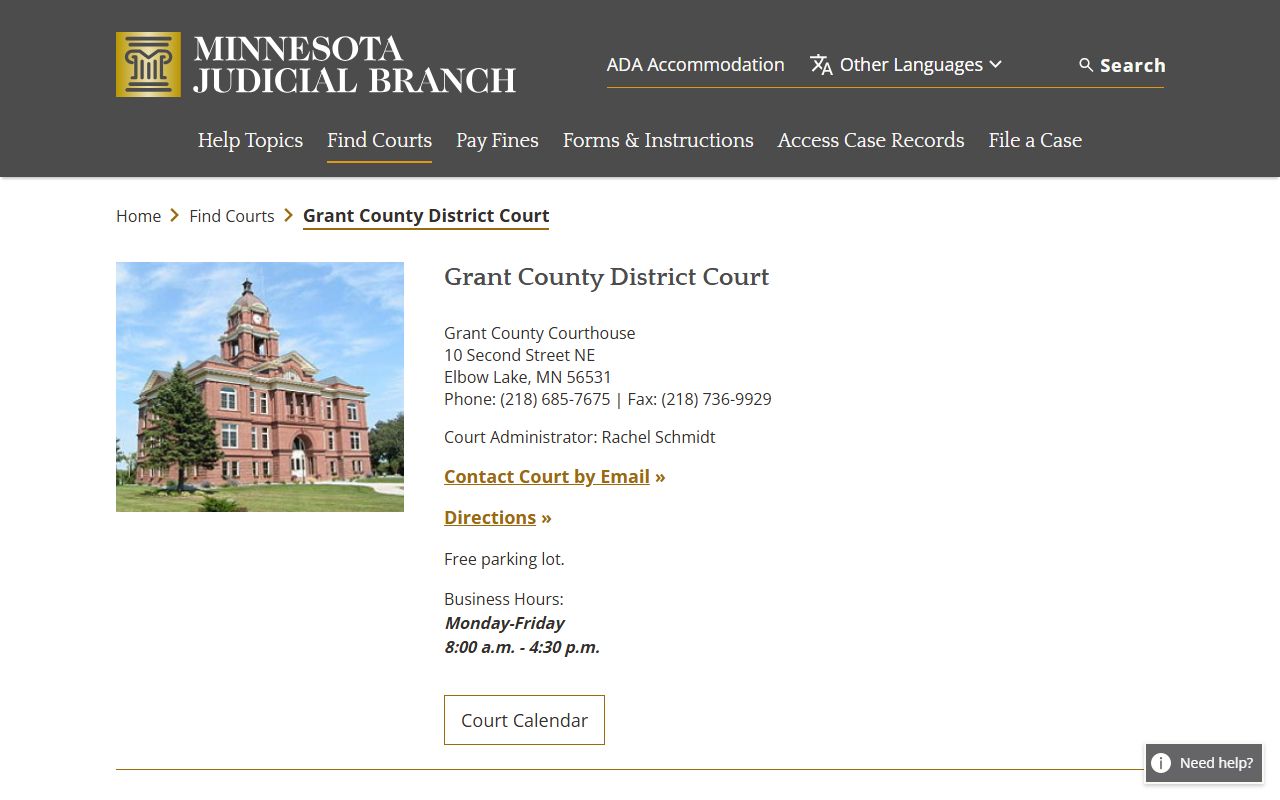 Grant County Probate Court Records - District Court page