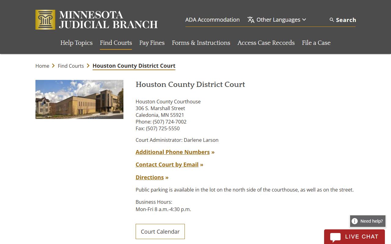 Houston County Probate Court Records - District Court page