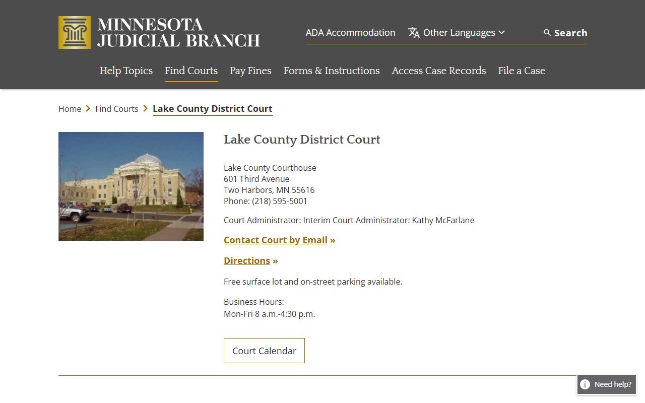 Lake County District Court probate records page
