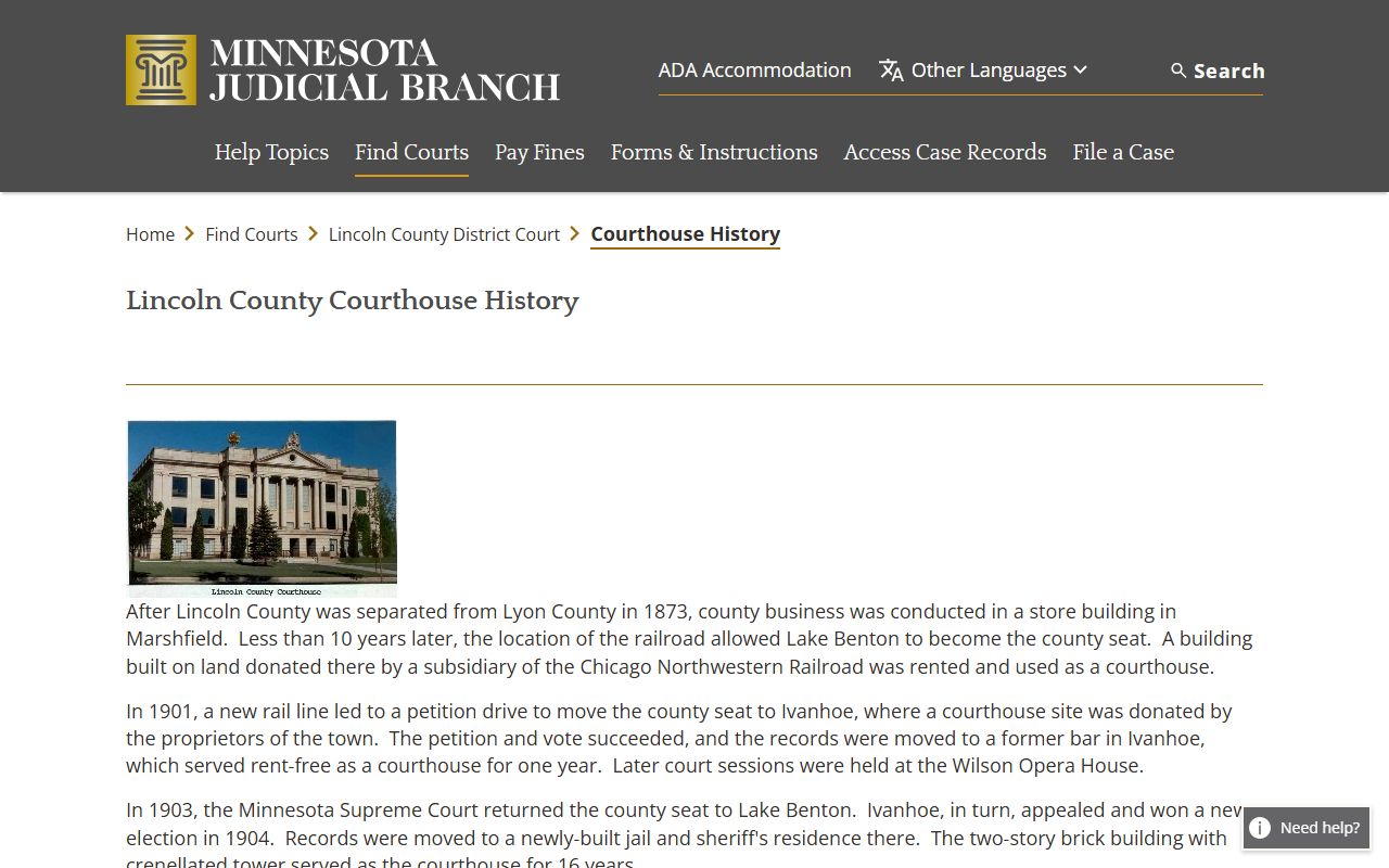 Lincoln County Courthouse history - probate court records