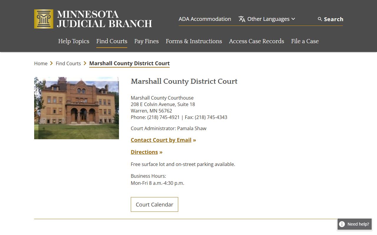 Marshall County Probate Court Records - District Court website