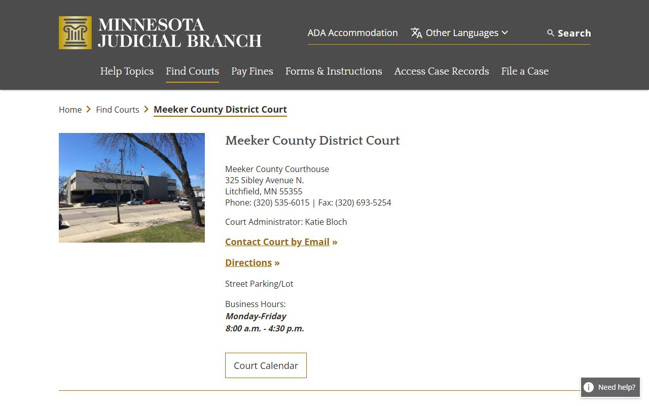 Meeker County Probate Court Records - District Court website
